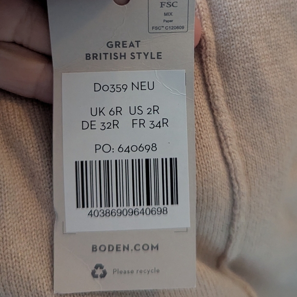 NEW Women's Boden 2 Regular Tan Sweater Dress Long Sleeve Beige Mini Cuff Knit - Picture 7 of 7